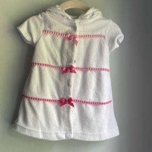 Little Me white terry cloth coverup 6-9 months